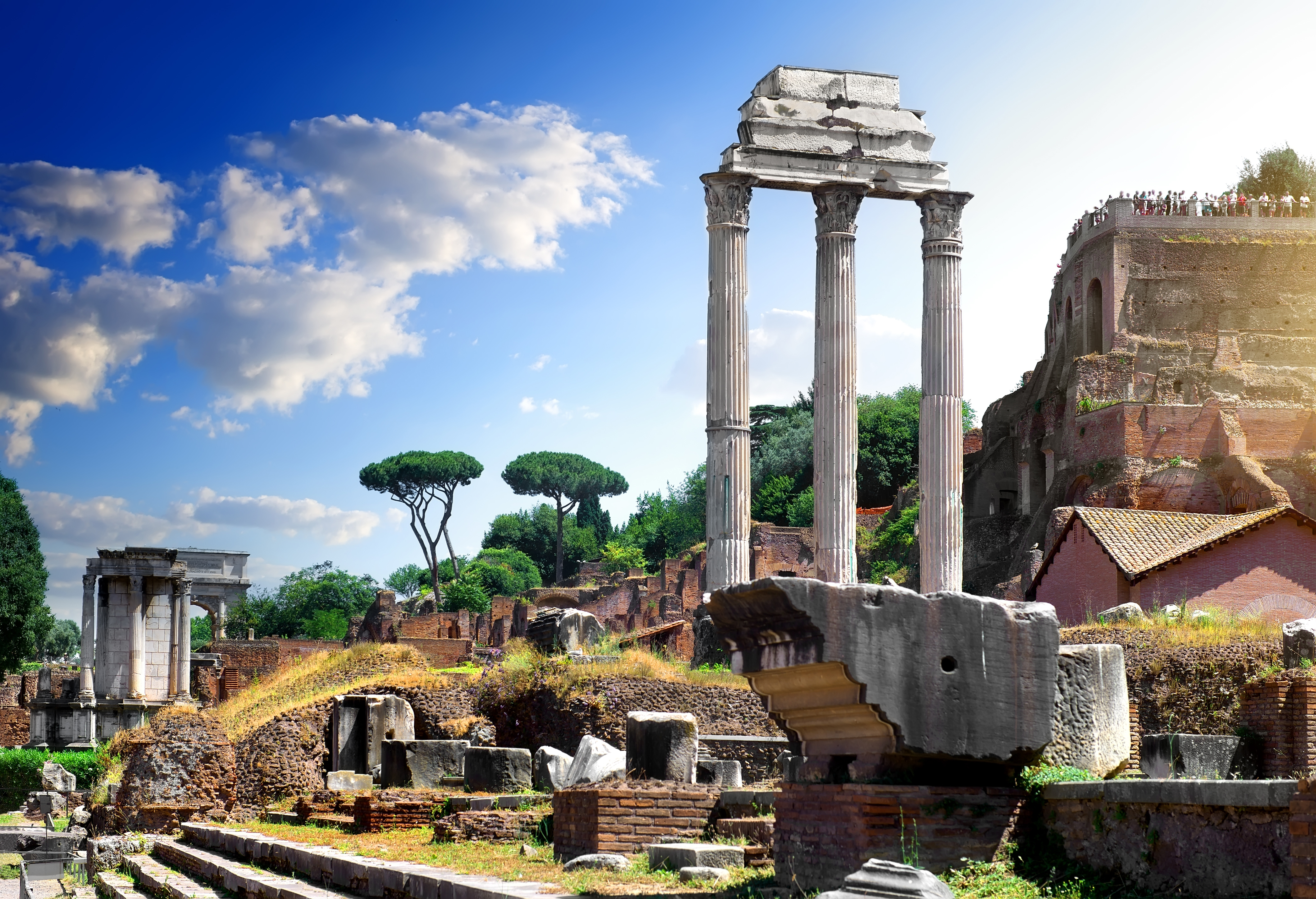 Ruins of Roman Forum in Rome Italy