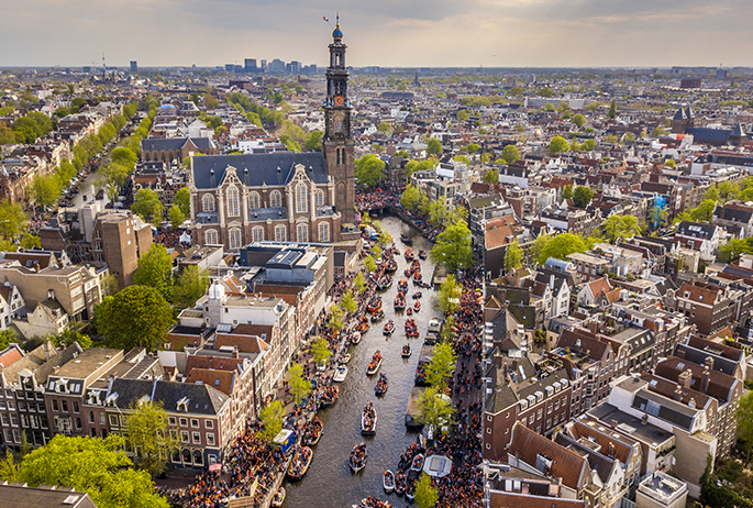 Amsterdam Westerkerk kings day