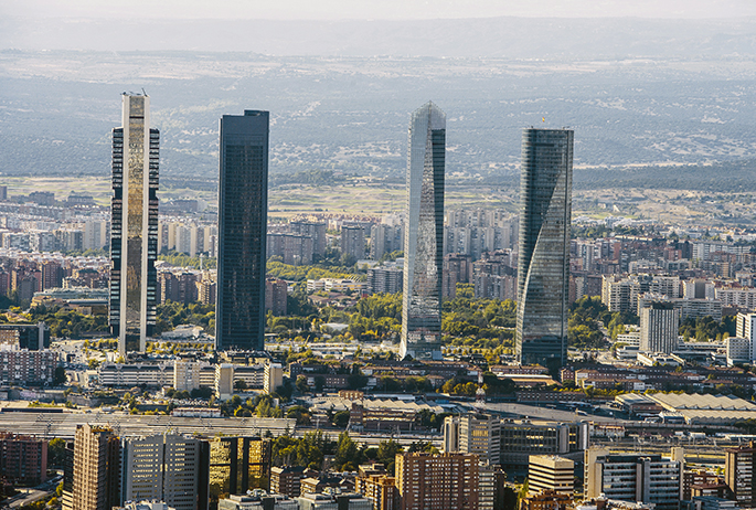 Cuatro Torres Business Area in Madrid Spain