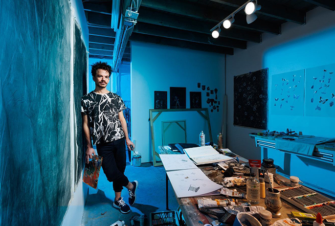Andrés Aizicovich in his studio at Fountainhead