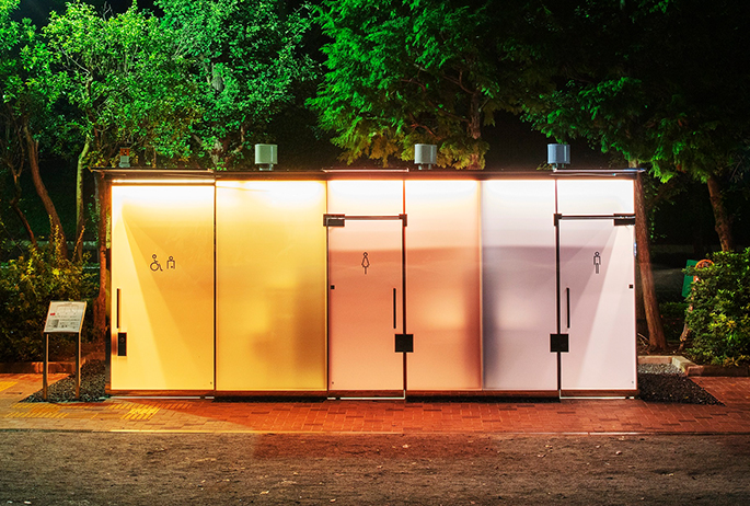 Yoyogi Fukamachi Park Toilet by Shigeru Ban. Photo: Satoshi Nagare