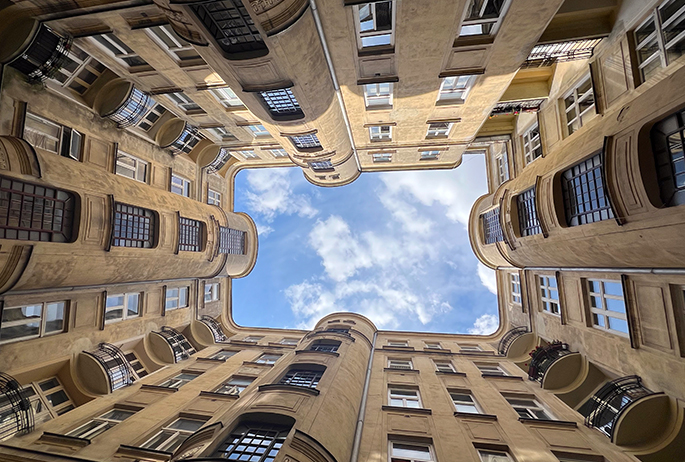 Architecture Courtyard view in Warsaw