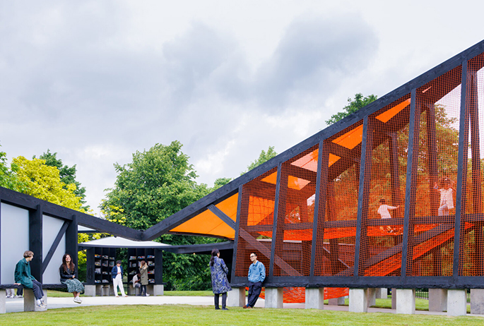 Serpentine Pavilion 2024, Archipelagic Void, designed by Minsuk Cho, Mass Studies. © Mass Studies. Photo: Iwan Baan. Courtesy: Serpentine.