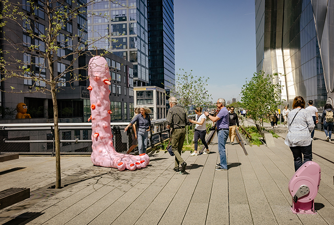 The High Line is an elevated freight rail line transformed into a public park on Manhattan's West Side