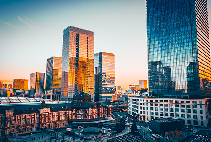 Tokyo Station and Marunouchi Skyline, Tokyo. Photo: Adobe Stock cultural travel guide Tokyo art design hotels