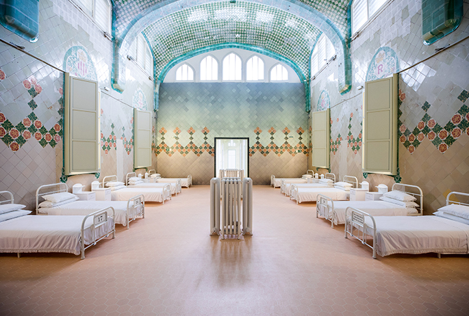 Photo: Robert Ramos. Courtesy of Recinte Modernista de Sant Pau Recinte Modernista de Sant Pau. The former Hospital de la Santa Creu i Sant Pau in the neighborhood of El Guinardó, Barcelona, Catalonia, Spain